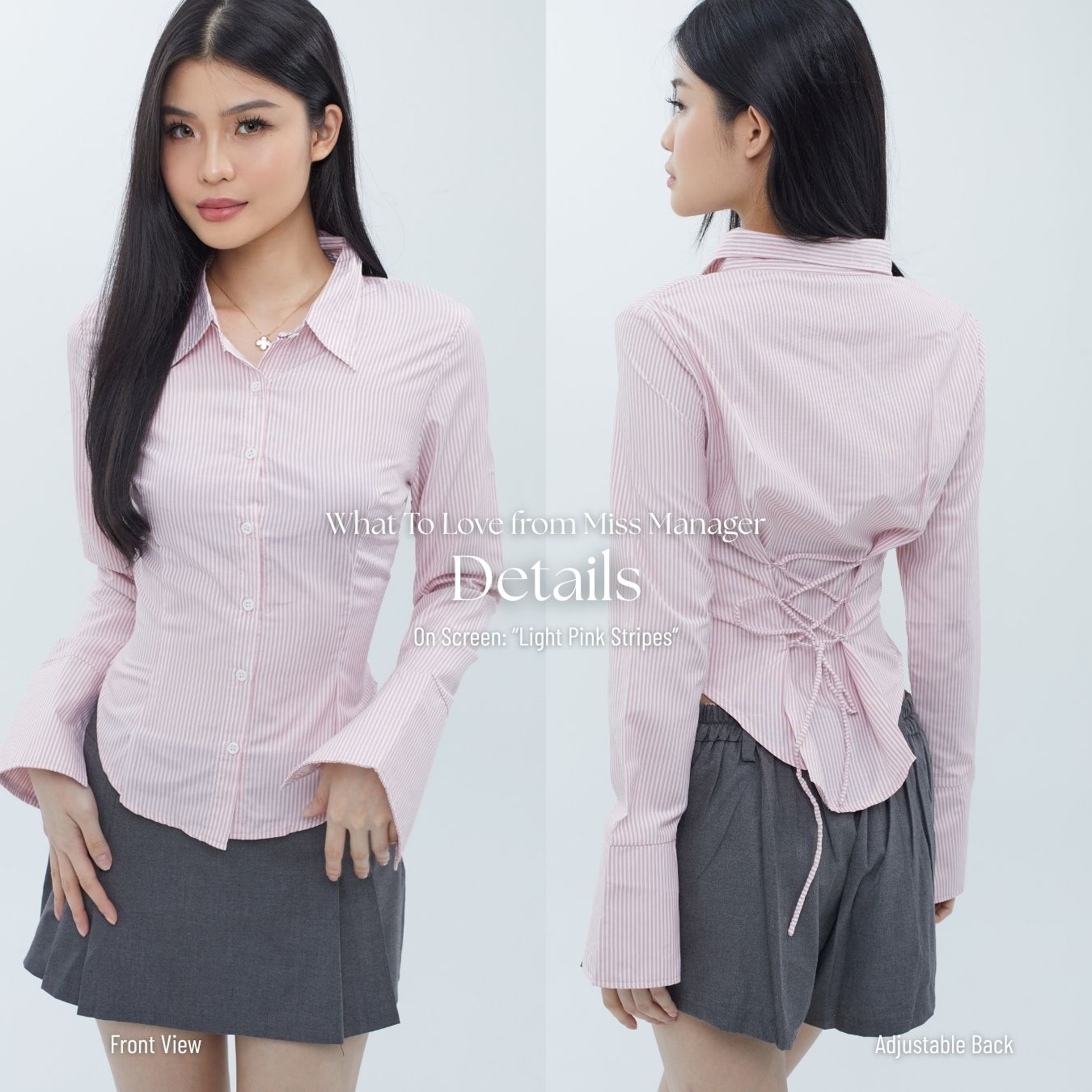 She Wears Sugar x Shagufta – Miss Manager Shirt | Atasan Wanita Kemeja Shirt Wanita Ngantor Outfit Kampus Korean Style Fit Body