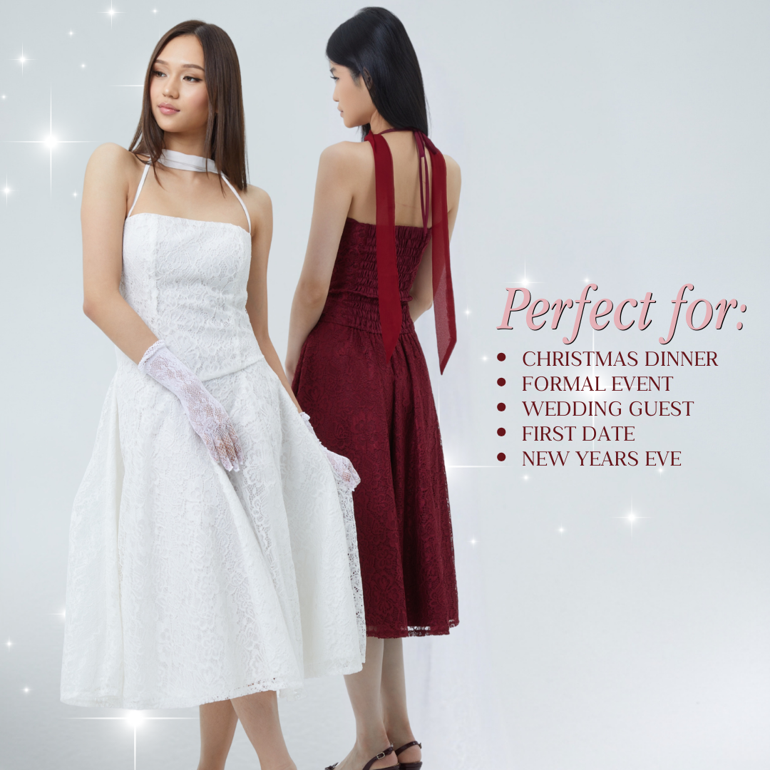 Shewearssugar - Smith Dress | Chirstmas Dress | Halter Neck | Scarf | Natal