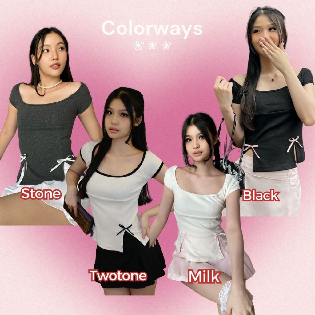 SHEWEARSSUGAR Juliette Top | Top Wanita | Atasan Casual | Baju Pita | Valentine Outfit | Atasan Wanita  | Coquette Outfit | Baju Pita | Top Pita | Baju Pita Pink