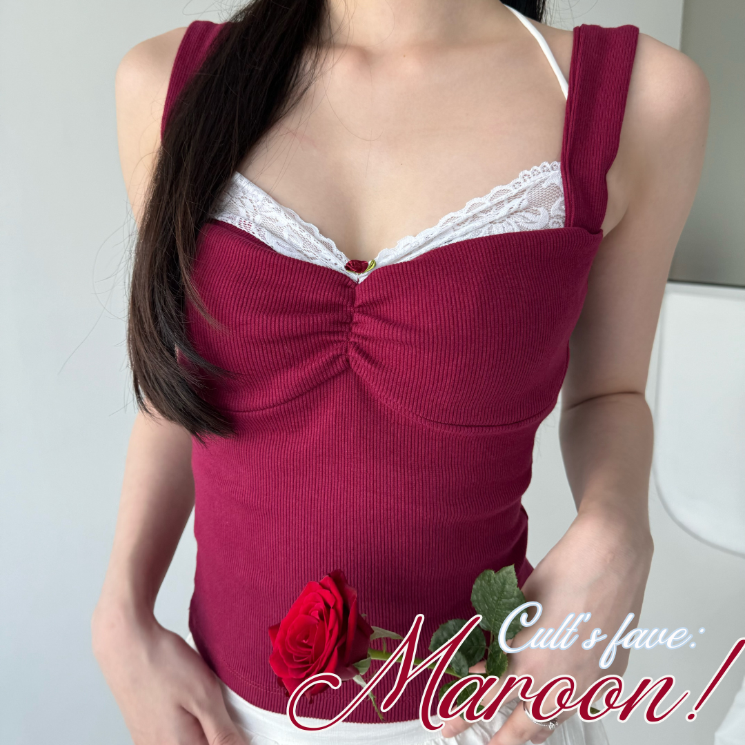 SHEWEARSSUGAR Blair Lace Halter Neck Knitted Tank Top