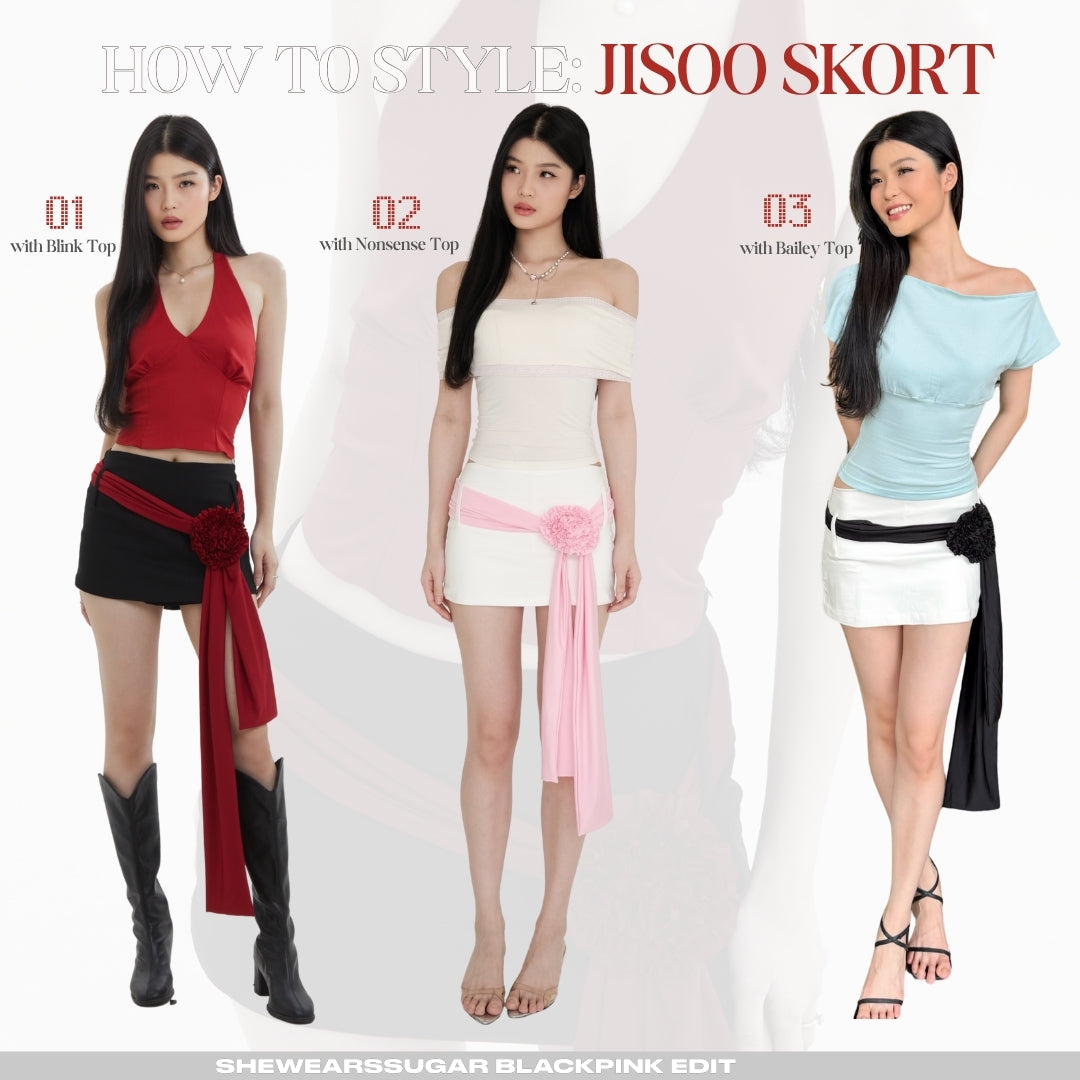 Shewearssugar -- Jisoo Flower Skort | Bawahan Wanita | Blackpink Konser Outfit | Korean Style Outfit | Rok Celana