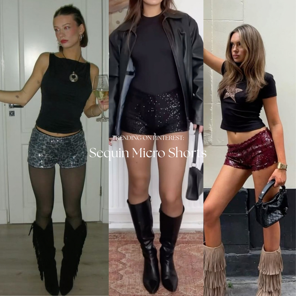She Wears Sugar — Backstage Sequin Micro Shorts | Celana Pendek Wanita High Waist Sequin Glitter Hotpants Outfit Konser BTS Arirang Kpop Festival