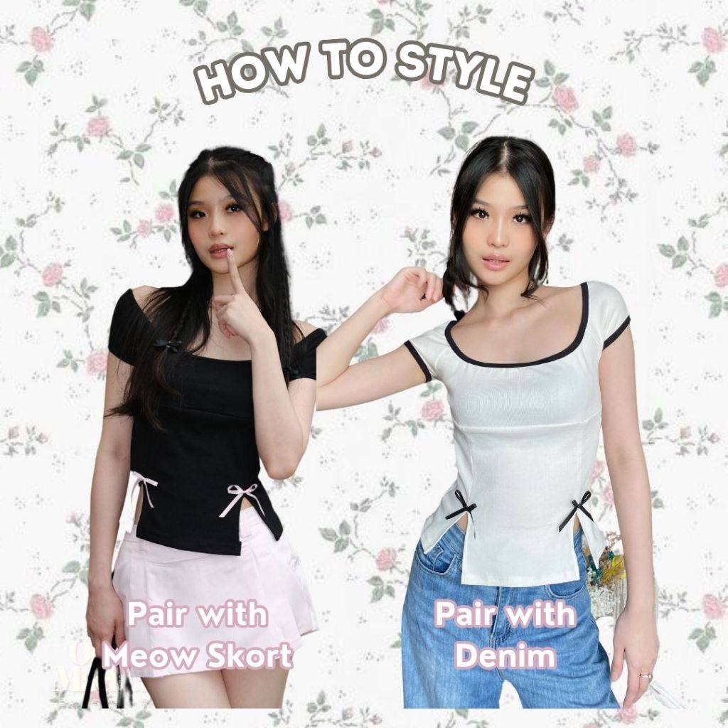 SHEWEARSSUGAR Juliette Top | Top Wanita | Atasan Casual | Baju Pita | Valentine Outfit | Atasan Wanita  | Coquette Outfit | Baju Pita | Top Pita | Baju Pita Pink