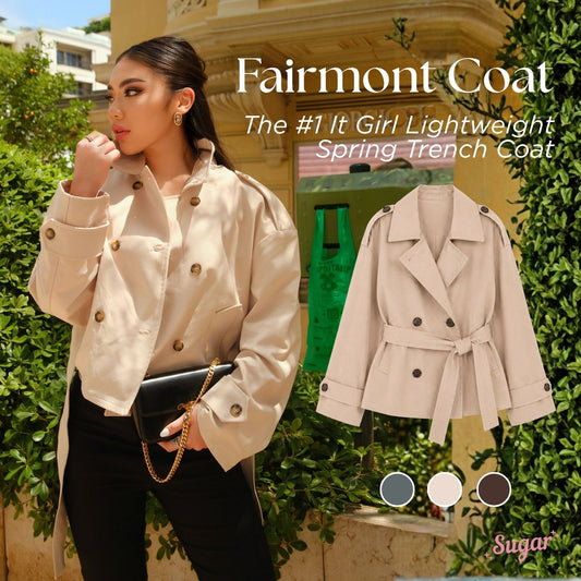 She Wears Sugar – Fairmont Trench Coat | Outer Wanita Trench Coat Korean Style Office Summer Bali Outfit Premium Wanita