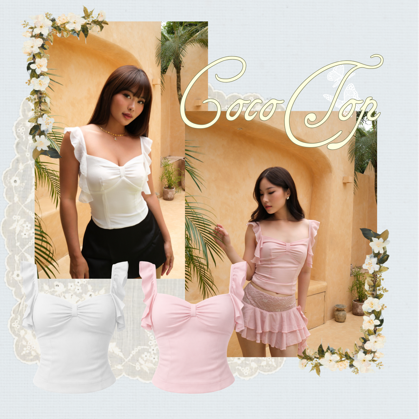 She Wears Sugar x Isabella – Coco Top | Baju Atasan Wanita Terbaru Tank Top Wanita Atasan Cewe Korean Style Summer Outfit