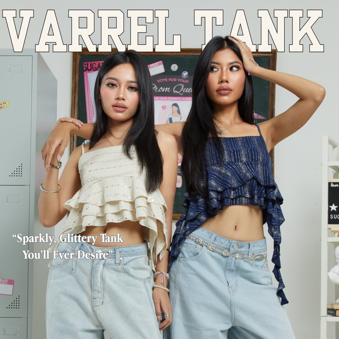 SHEWEARSSUGAR X VARREL RIEVERA — Varrel Sequin Tank | Atasan Wanita Crop
