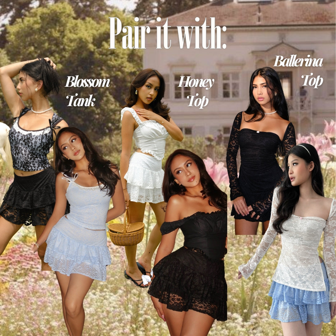 Shewearssugar x Zeta Blanco – Buttercup Skort | Wanita Rok Celana Polycotton High Waist