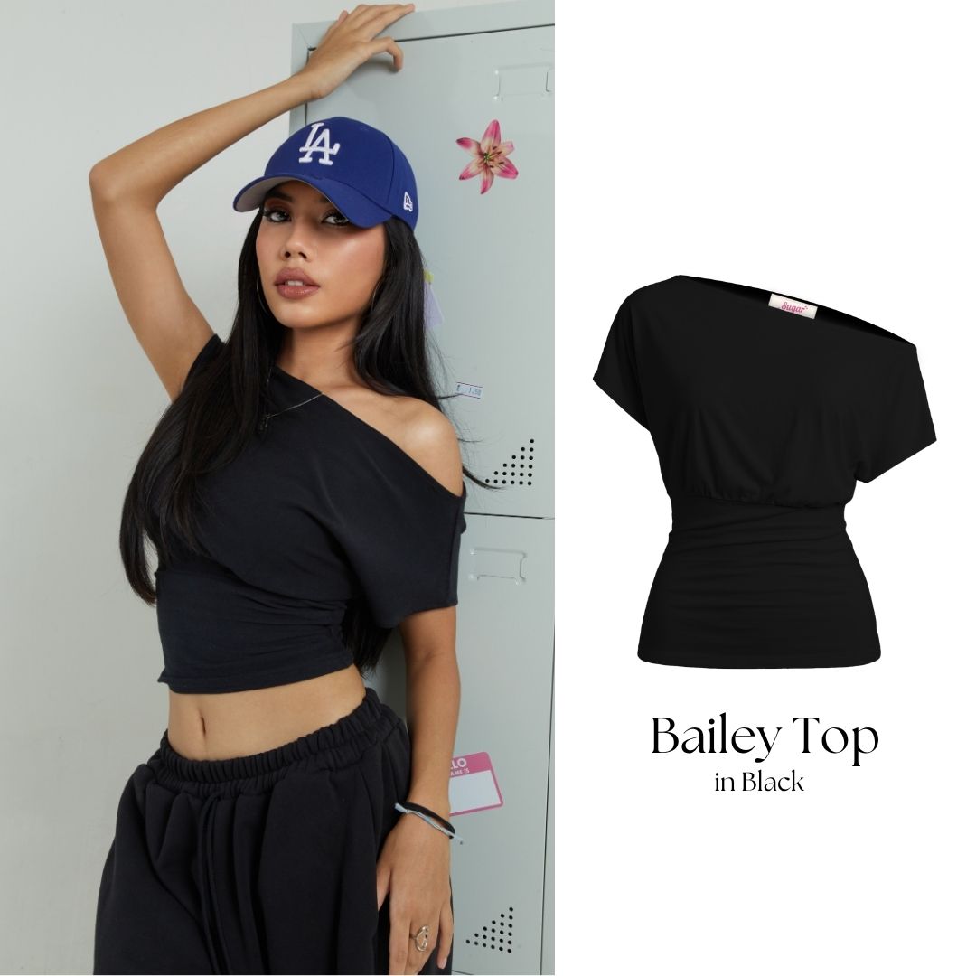 She Wears Sugar x Varrel Rievera – Bailey Fitted Top | Kaos Wanita Fitted Tee T Shirt Wanita Atasan Cewe Korean Style Fit Body