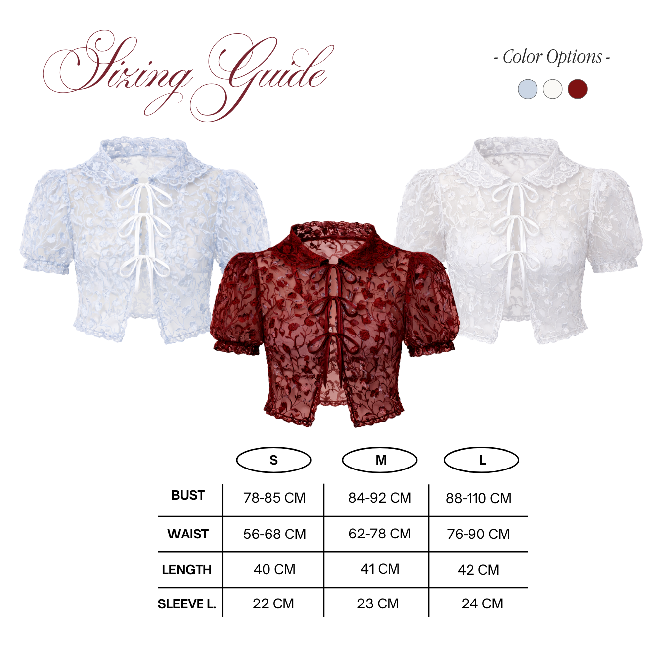 She Wears Sugar – Empress Cardigan | Top Wanita Tulle Bordir Puff Sleeve Loose Fit Ribbon Detail