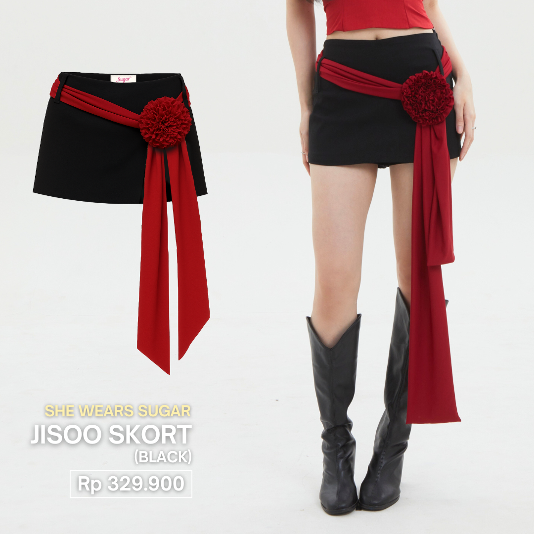 Shewearssugar -- Jisoo Flower Skort | Bawahan Wanita | Blackpink Konser Outfit | Korean Style Outfit | Rok Celana