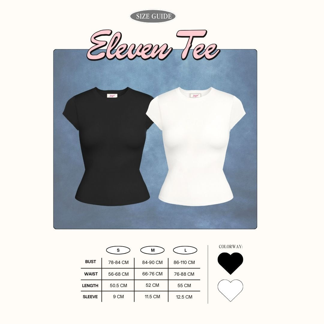 SHEWEARSSUGAR X VARREL RIEVIERA — Eleven Baby Tee | Baju Atasan Crop Top Wanita Cewe | Fitted Tee