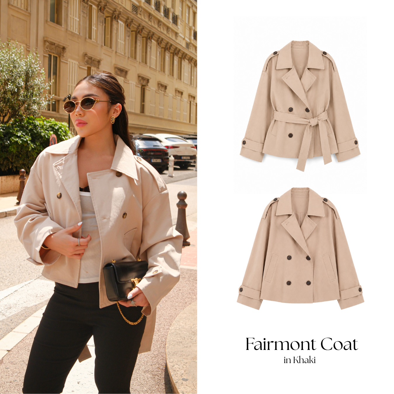 She Wears Sugar – Fairmont Trench Coat | Outer Wanita Trench Coat Korean Style Office Summer Bali Outfit Premium Wanita