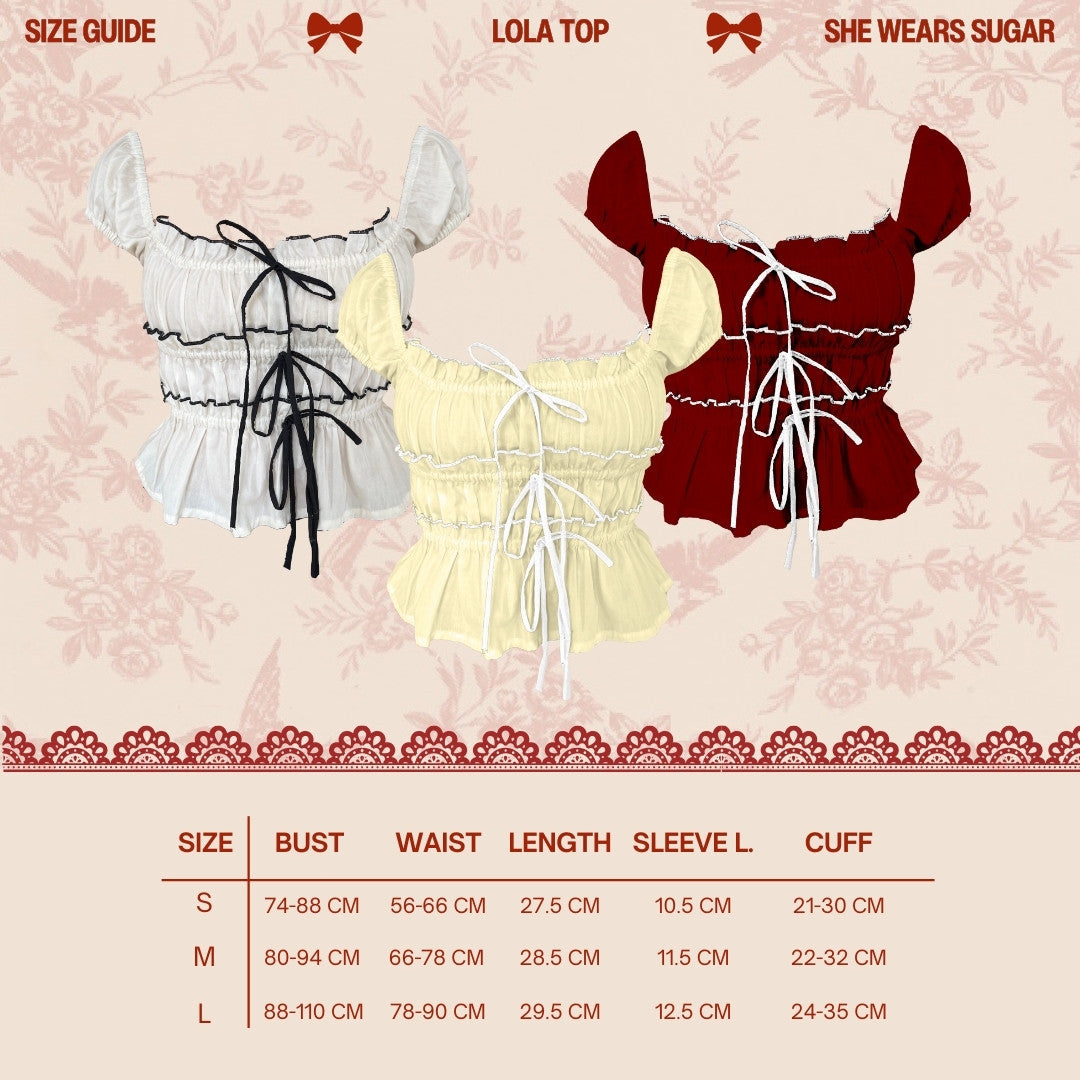 Shewearssugar LOLA TOP | Pakaian Wanita | Atasan Wanita | Coquette Top