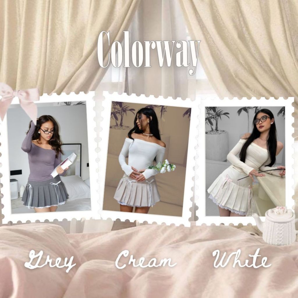 SHEWEARSSUGAR x ZETA BLANCO - Sabrina Skort | Skort Wanita | Outfit Korea | Coquette Aesthetic