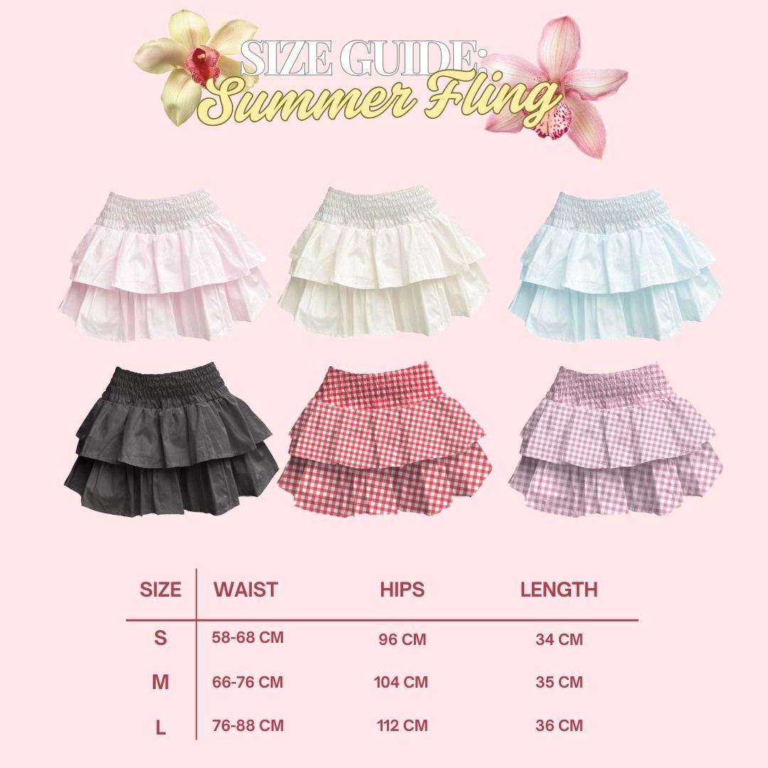 She Wears Sugar – Summer Fling Skort | Skort Wanita Rok Celana Wanita Ruffle Skirt Coquette Outfit Korea Korean Style Bawahan Wanita Y2K