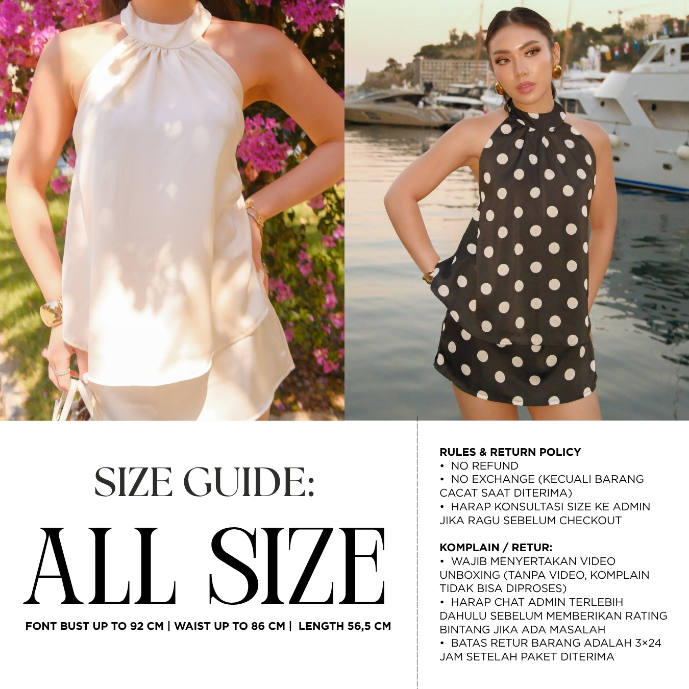 She Wears Sugar – Piquet Top | Halter Neck Top Wanita Atasan Wanita Satin Korean Style Old Money Outfit Y2K Top