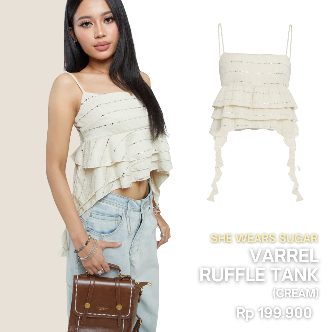 SHEWEARSSUGAR X VARREL RIEVERA — Varrel Sequin Tank | Atasan Wanita Crop