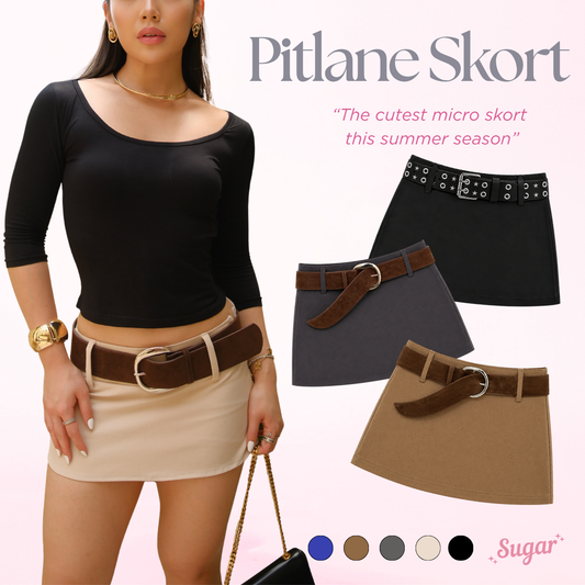 She Wears Sugar – Pitlane Skort | Wanita Rok Celana  Low Rise Y2K Outfit Summer Bali Korean Style Bawahan