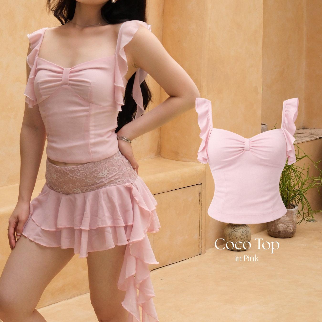 She Wears Sugar x Isabella – Coco Top | Baju Atasan Wanita Terbaru Tank Top Wanita Atasan Cewe Korean Style Summer Outfit