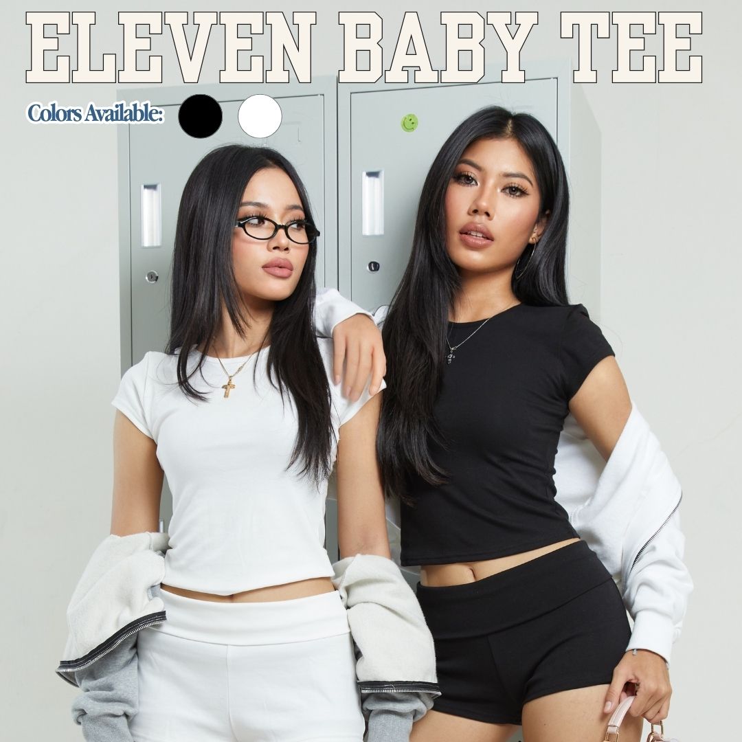 SHEWEARSSUGAR X VARREL RIEVIERA — Eleven Baby Tee | Baju Atasan Crop Top Wanita Cewe | Fitted Tee