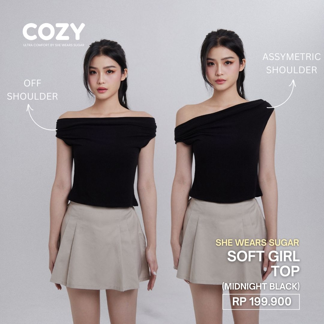 SHEWEARSSUGAR - COZY Soft Girl Multiway Top | Atasan Wanita | Top Wanita | Pakaian Wanita