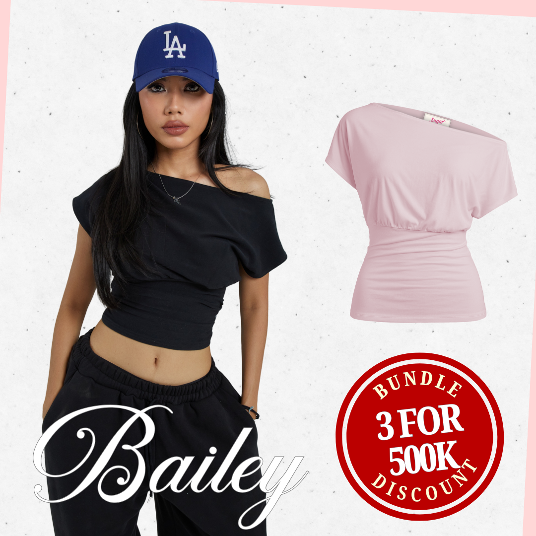 SHEWEARSSUGAR X VARREL RIEVERA —Bailey Fitted Top | T - Shirt Wanita | Atasan Baju | Wanita Cewe | Kaos Wanita | Blouse Fitted Tee