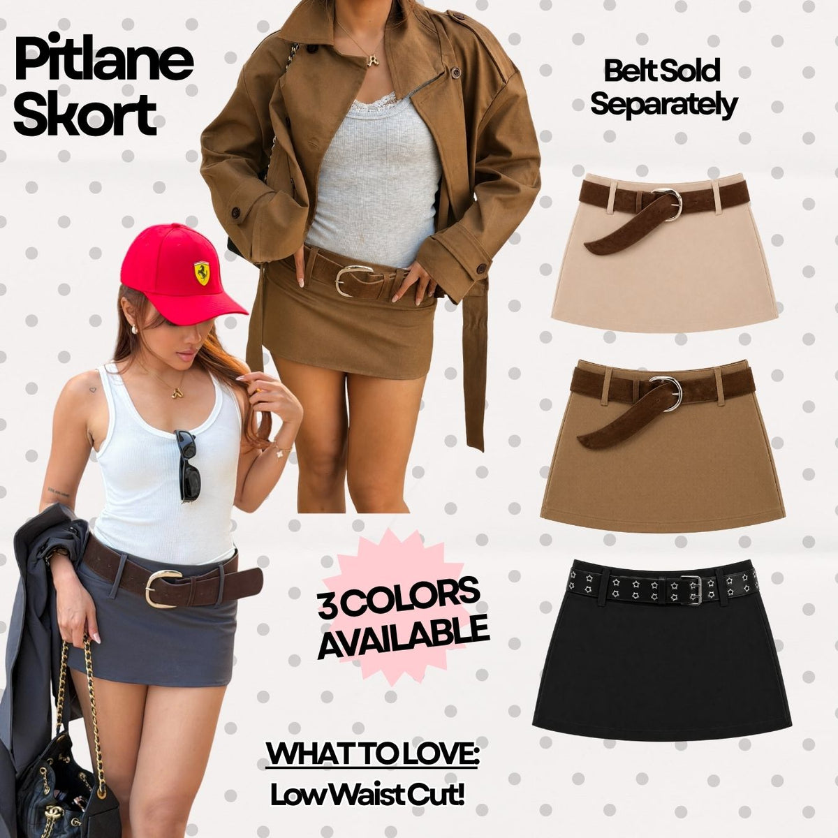 She Wears Sugar – Pitlane Skort | Wanita Rok Celana  Low Rise Y2K Outfit Summer Bali Korean Style Bawahan