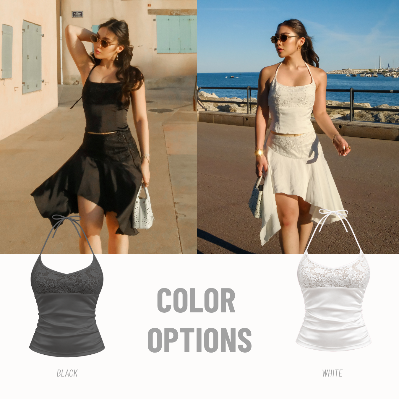 She Wears Sugar -- Riviera Halter Tank | Halter Neck Top Wanita Coquette Lace Top Tank Top Wanita Atasan Wanita Korean Style Fit Body
