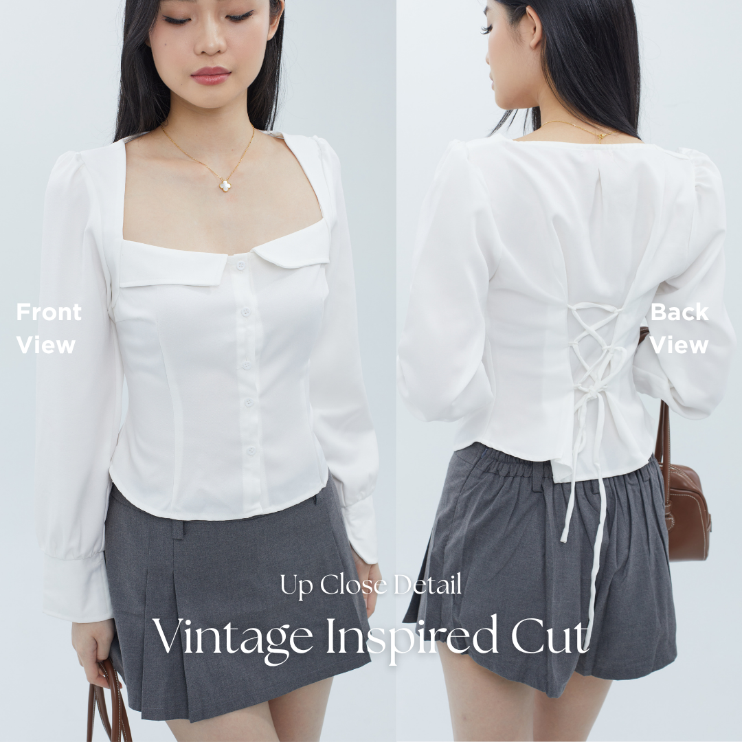She Wears Sugar – Gavriel Top | Kemeja Wanita Fitted Shirt Atasan Wanita Baju Fit Body Top Korean Style