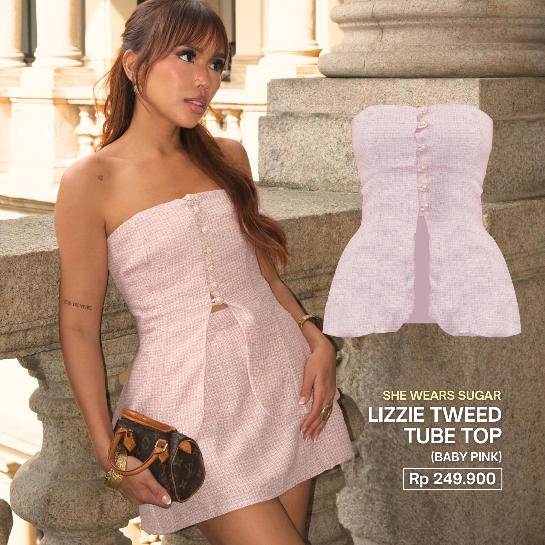 Shewearssugar - Lizzie Tweed Top | Pakaian Wanita | Atasan Wanita | Coquette Top
