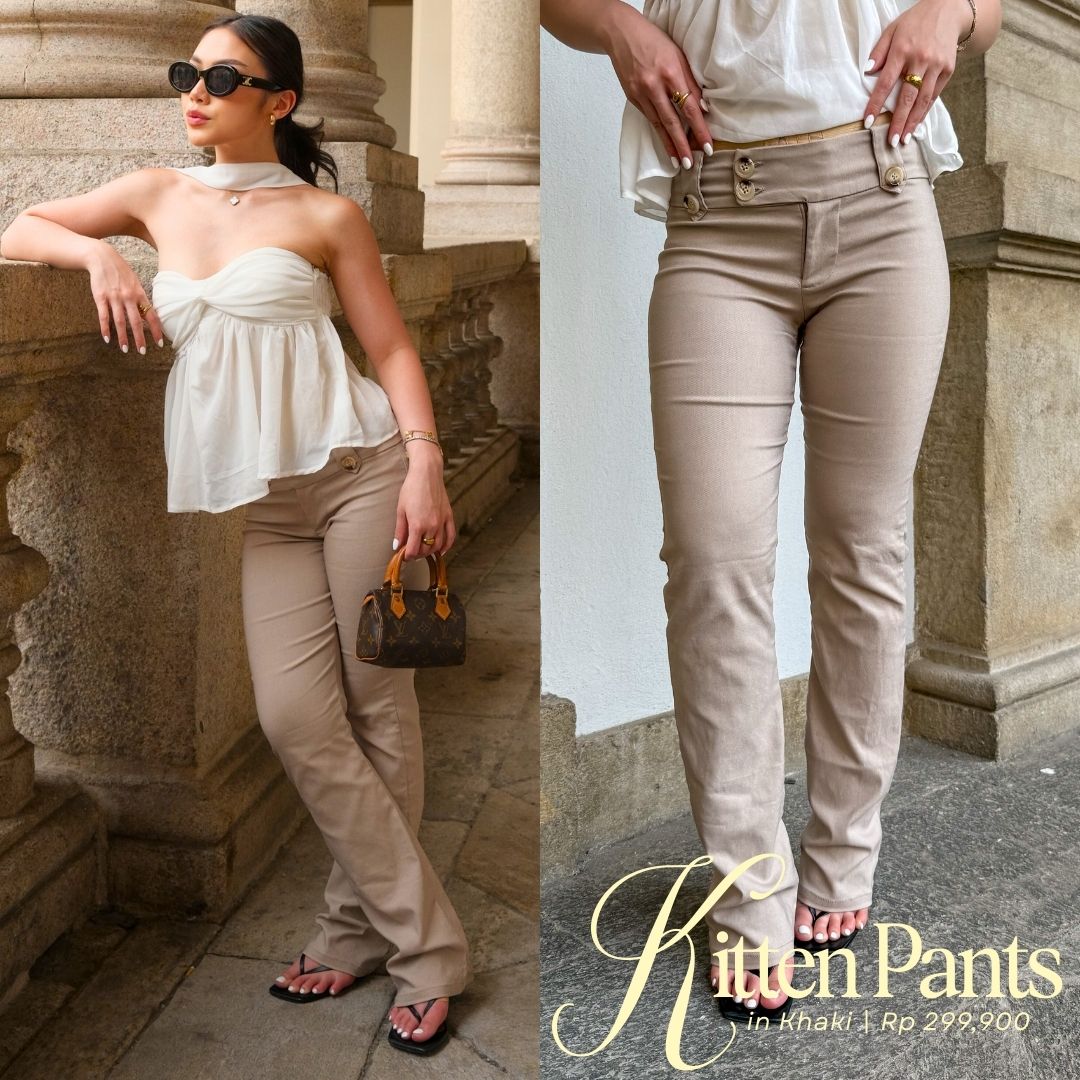 Shewearssugar - Kitten Pants | Celana Panjang Wanita | Bawahan Wanita | Celana Santai | Celana Casual Wanita | Celana Panjang Wanita Casual