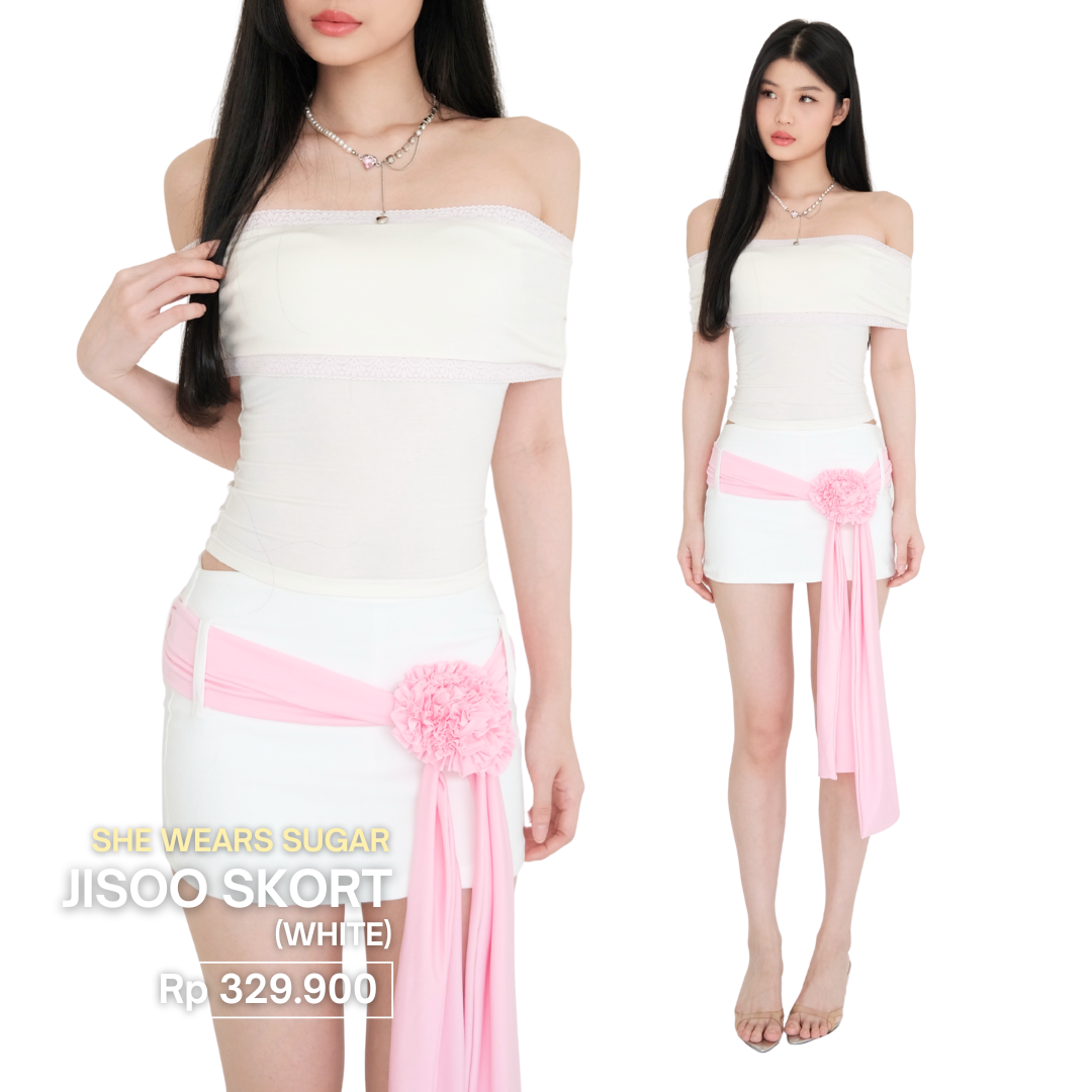 Shewearssugar -- Jisoo Flower Skort | Bawahan Wanita | Blackpink Konser Outfit | Korean Style Outfit | Rok Celana