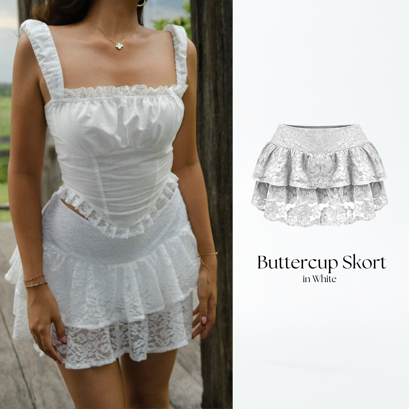 She Wears Sugar x Zeta Blanco – Buttercup Skort | Skort Wanita Rok Celana Wanita High Waist Korean Style Outfit