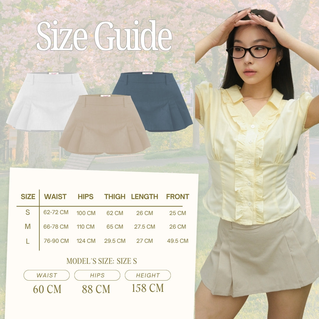 SHEWEARSSUGAR Meow Micro Pleated Skort | Rok Celana Pendek Wanita | Bawahan Wanita | Tennis Mini Skirt | Rok Pendek Golf | Korean Style Skirt | Rok Pendek Korea