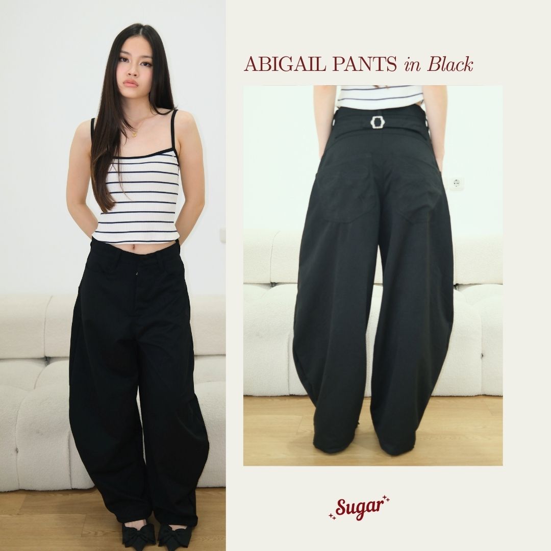 She Wears Sugar – Abigail Pants | Barrel Pants Low Waist Wide Leg Korean Style Daily Wear Casual Outfit