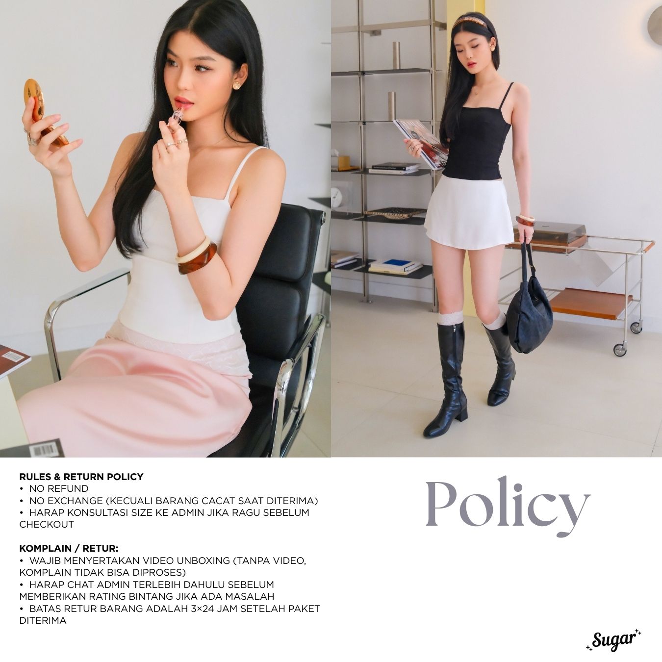 She Wears Sugar – Andrea Corset Tank | Tank Top Wanita Halter Neck Top Baju Atasan Wanita Terbaru Atasan Cewe Korean Style Fit Body
