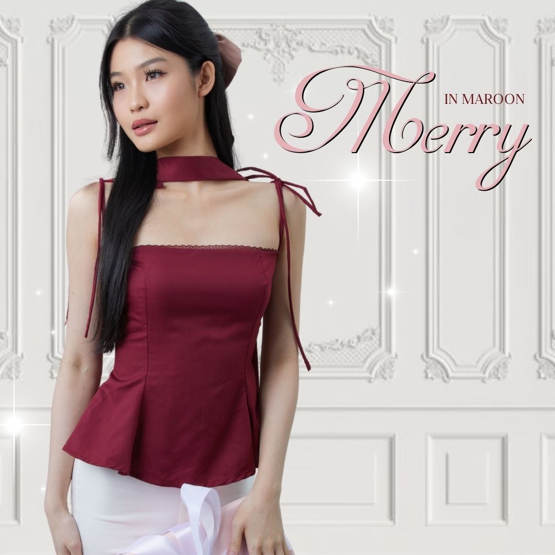Shewearssugar - Merry Top | Chirstmas Top | Halter Neck | Scarf | Atasan Natal
