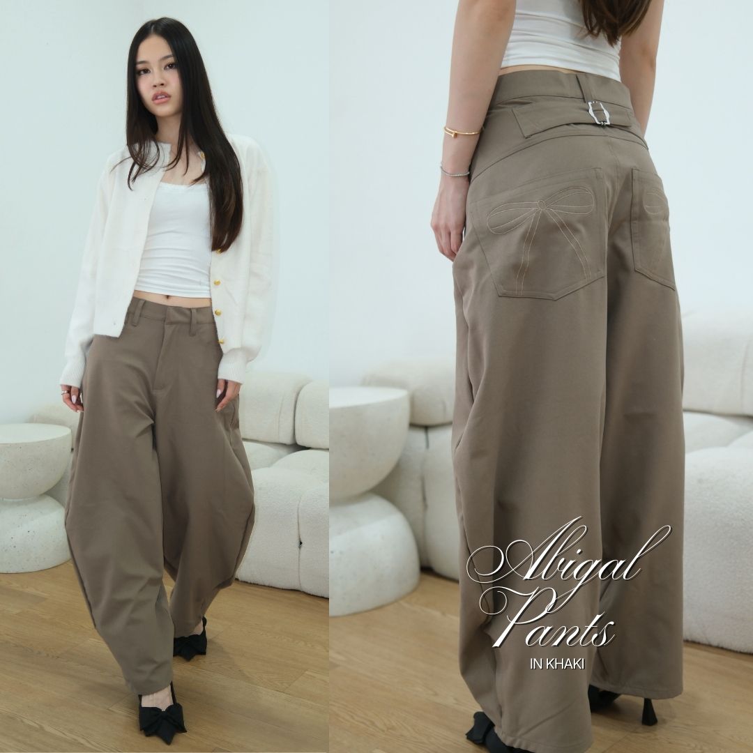 She Wears Sugar – Abigail Pants | Barrel Pants Low Waist Wide Leg Korean Style Daily Wear Casual Outfit