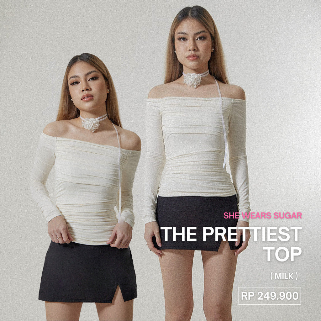 SHEWEARSSUGAR Basics - The Prettiest Top | Top Wanita | Atasan Lengan Panjang | Long Sleeve Top | Atasan Baju Wanita | Off Shoulder Top