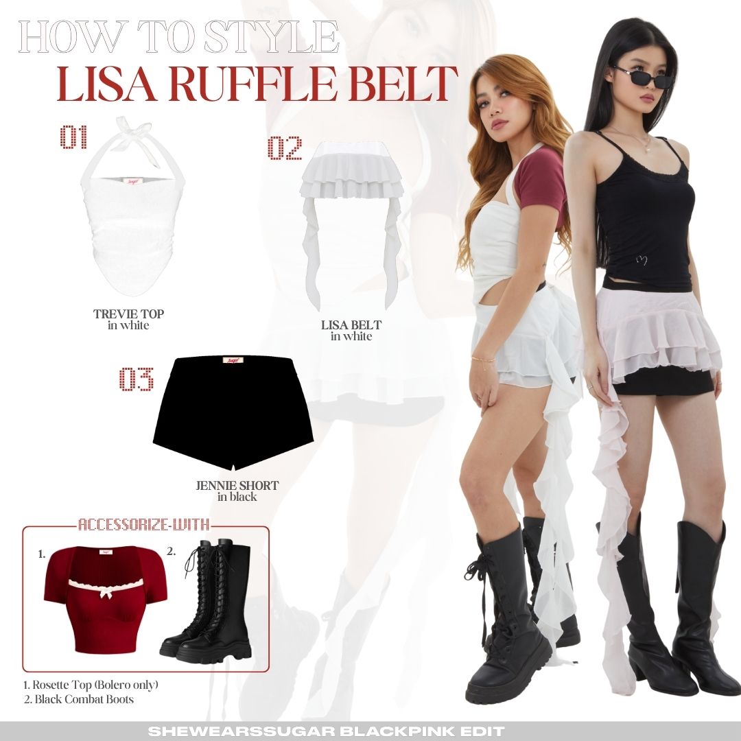 Shewearssugar -- Lisa Ruffle Belt | Lace Pinggang | Blackpink Konser Outfit