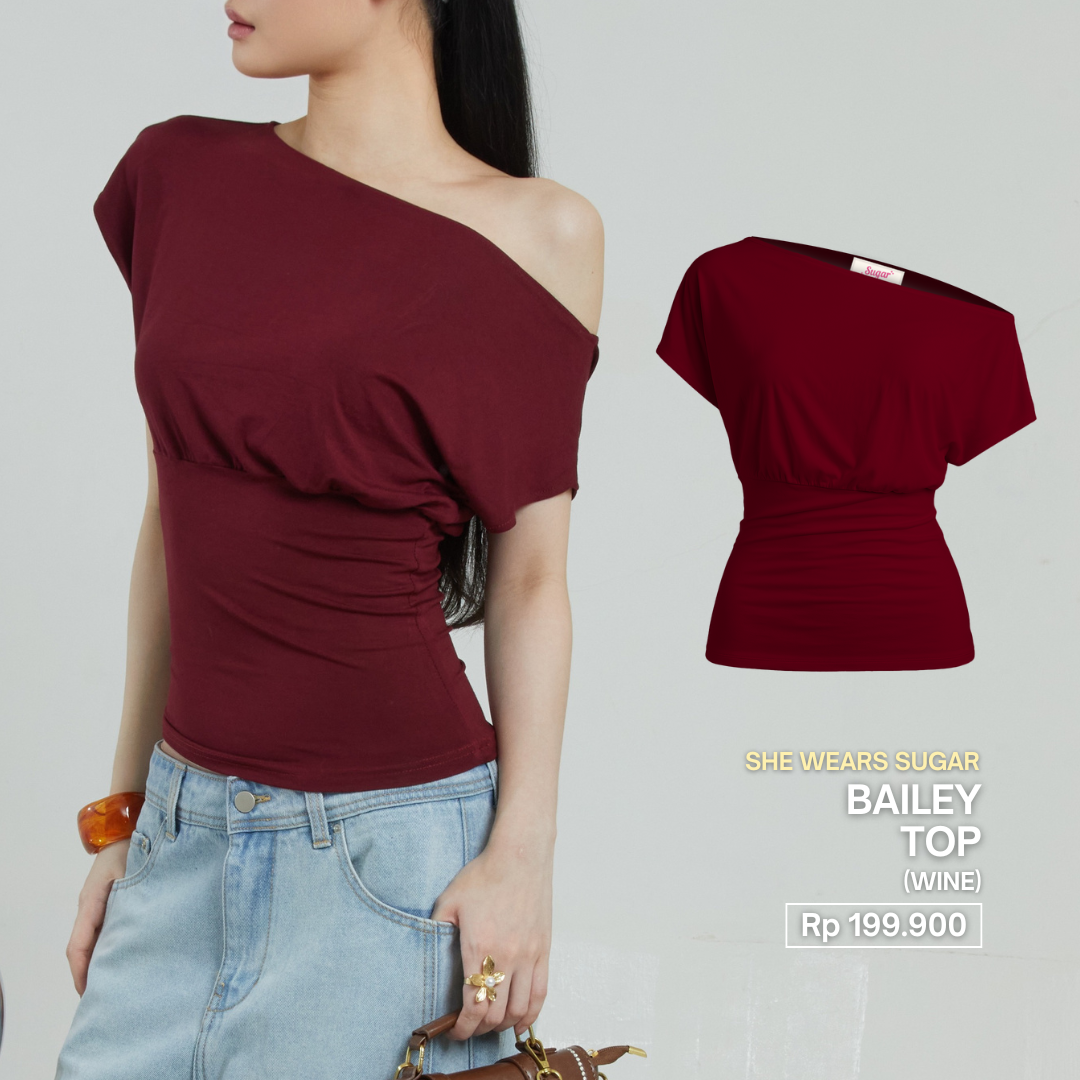 SHEWEARSSUGAR X VARREL RIEVERA —Bailey Fitted Top | T - Shirt Wanita | Atasan Baju | Wanita Cewe | Kaos Wanita | Blouse Fitted Tee