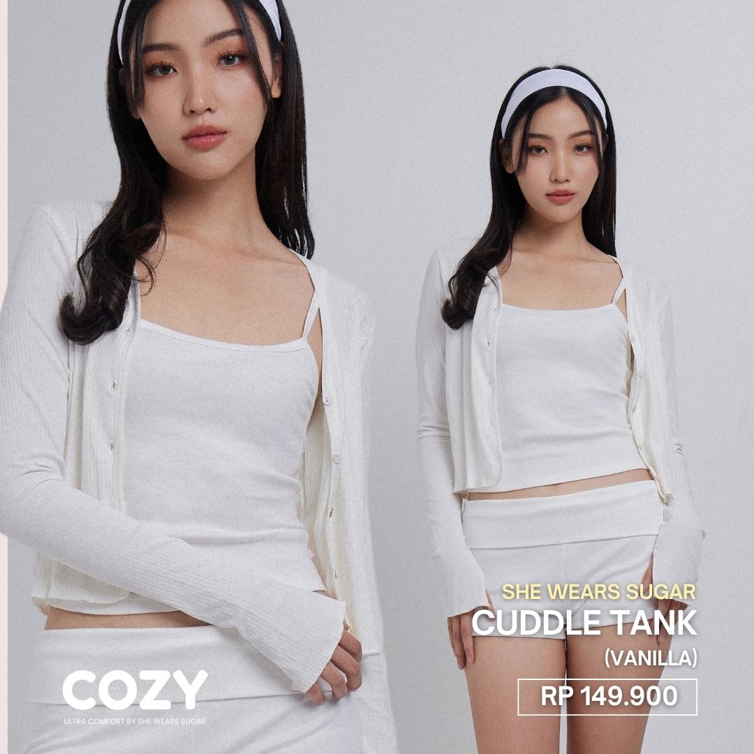 SHEWEARSSUGAR - COZY Cuddle Classic Tank | Tank Top Wanita | Atasan Wanita | Top Wanita