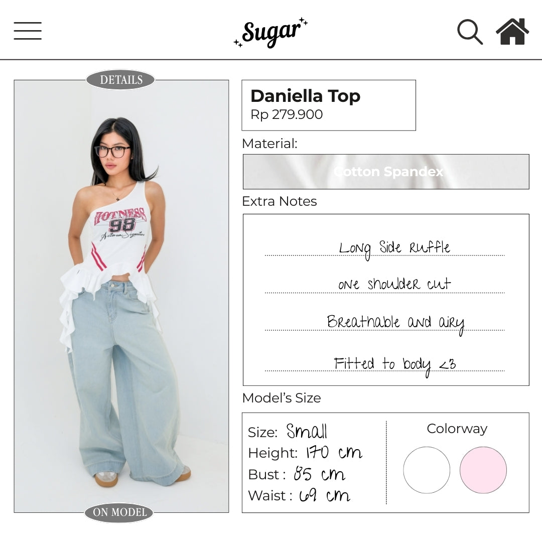 SHEWEARSSUGAR X VARREL RIEVERA — Daniella Top | Atasan Baju Wanita Kekinian Casual