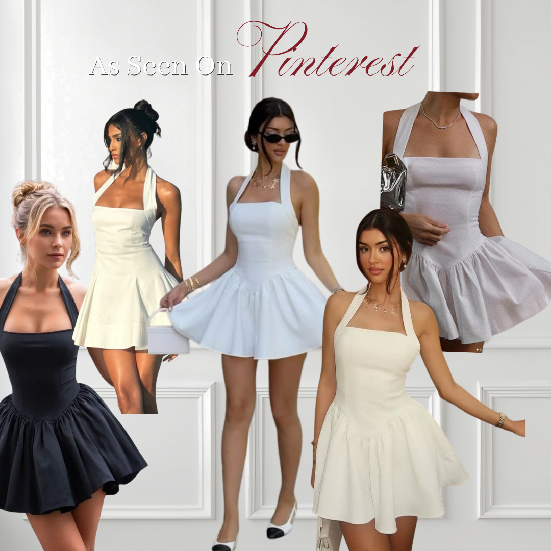 Shewearssugar – Winter Dress |  Wanita Halter Mini Dress Backless Party Dinner Outfit