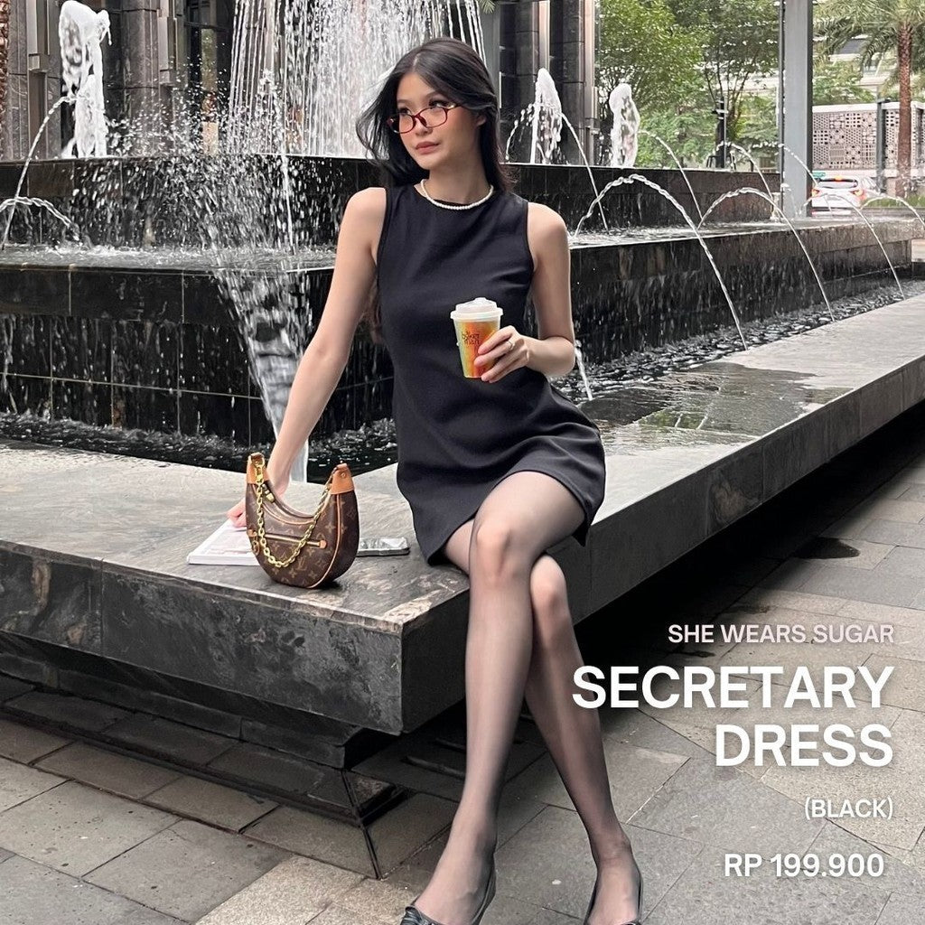 She Wears Sugar – Secretary Dress | Dress Wanita Mini Rib Formal Korean Style Fit Body Outfit Kerja