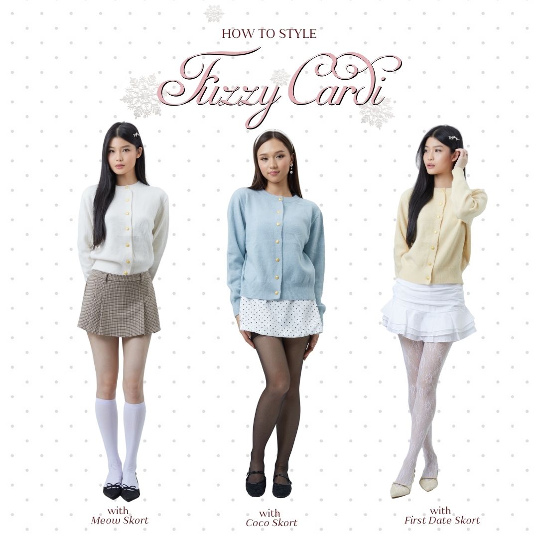 Shewearssugar - Fuzzy Cardigan | Outer Wanita | Bulu | Lucu | Lengan Panjang