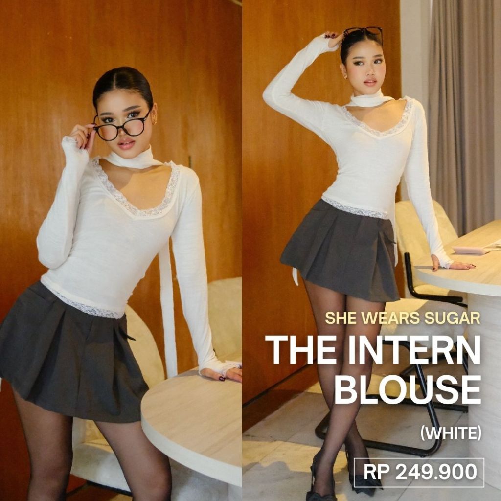 She Wears Sugar -- The Intern Blouse | Blus Korea | Sweater Wanita | Atasan Wanita