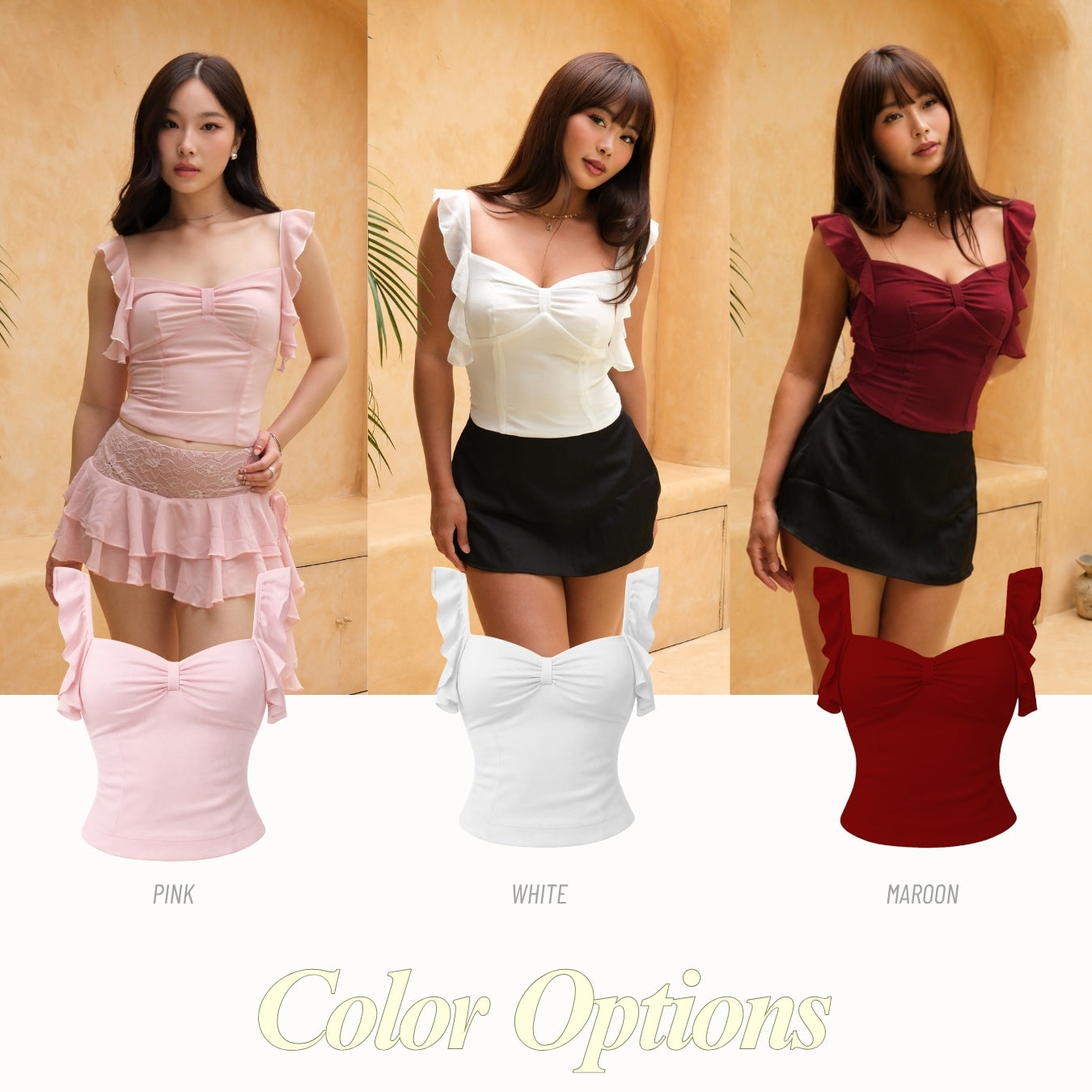 She Wears Sugar x Isabella – Coco Top | Baju Atasan Wanita Terbaru Tank Top Wanita Atasan Cewe Korean Style Summer Outfit