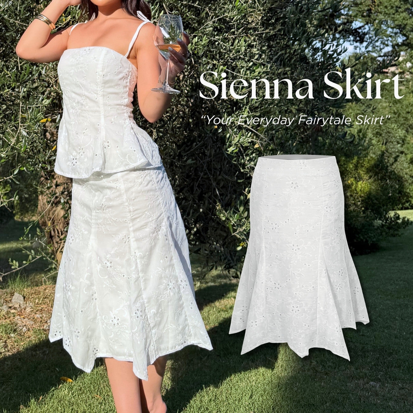 She Wears Sugar – Sienna Skirt | Mermaid Skirt Eyelet Midi Skirt Summer Bali Outfit Coquette
