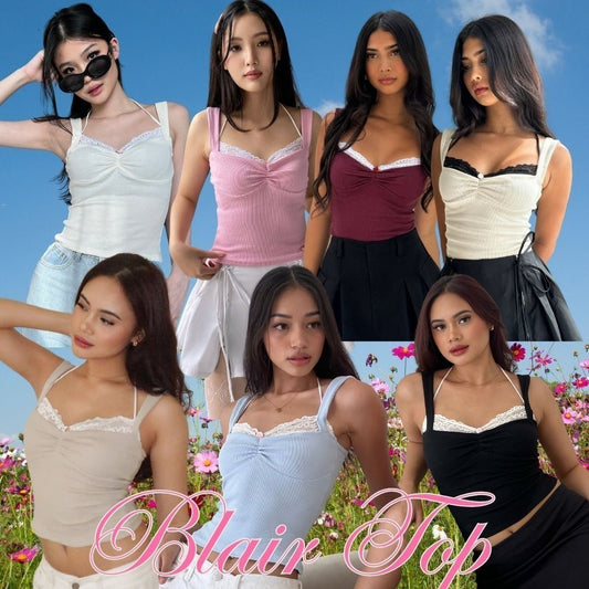 SHEWEARSSUGAR Blair Lace Halter Neck Knitted Tank Top